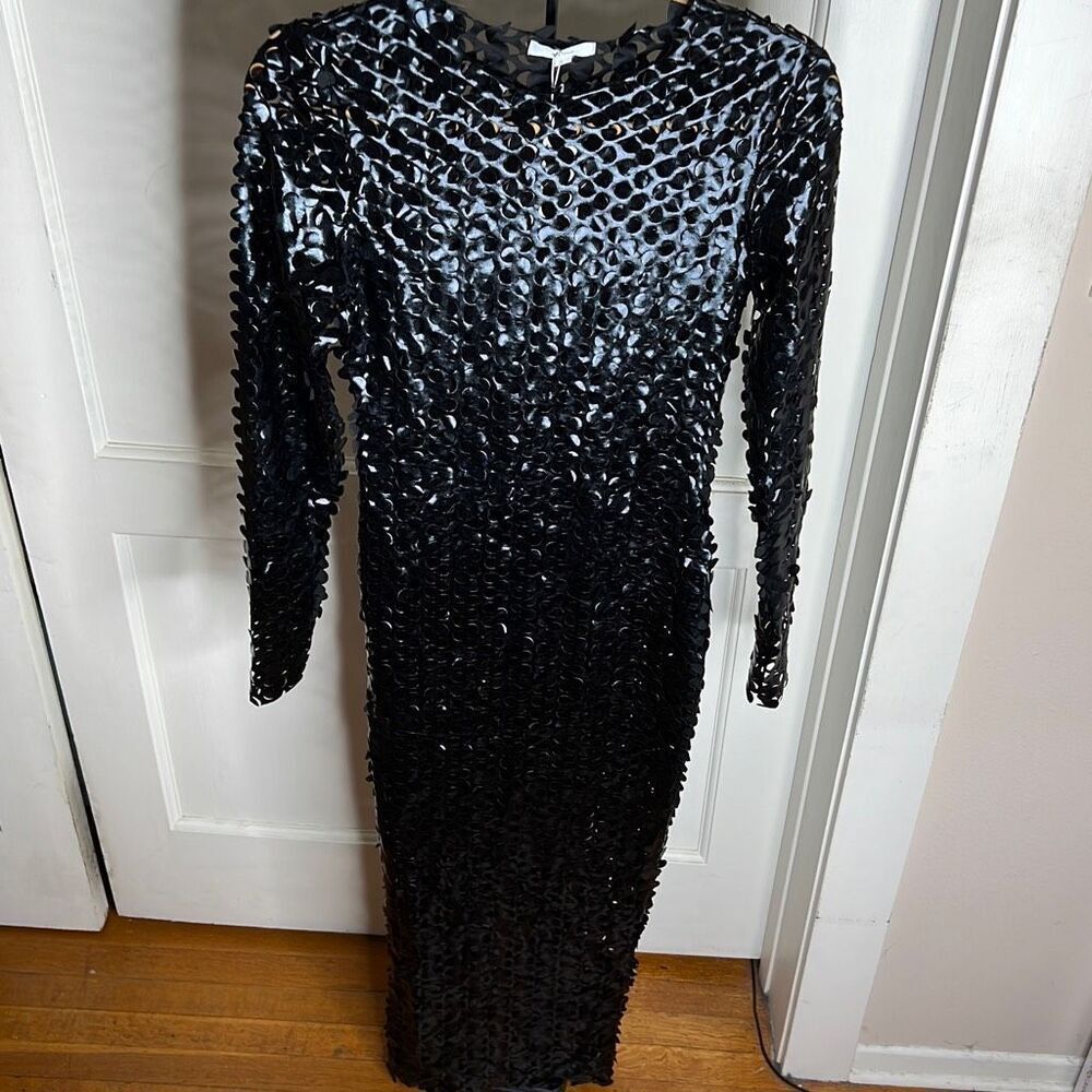 Hana Night Luxurious Touch Textured Maxi Dress Black Size Large